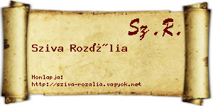Sziva Rozália névjegykártya